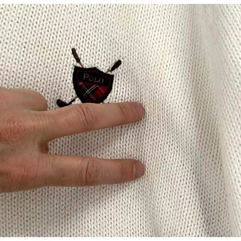 VTG‎ 90s Polo Ralph Lauren V-Neck Sweater XL Preppy Old Money Quiet Luxury Crest - Picture 8 of 8